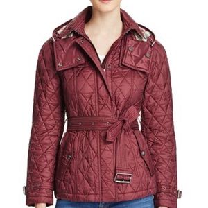 Burberry Brit Short Finsbridge Quilted Coat, Size S